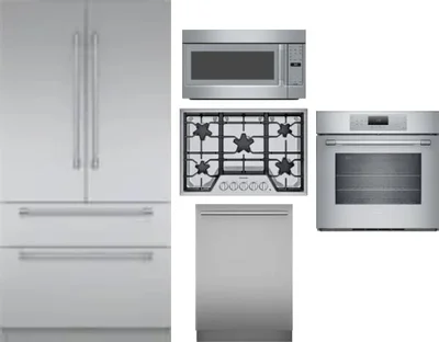 5 Piece Package Includes Refrigerator, Cooktop, Wall Oven, Microwave And Dishwasher