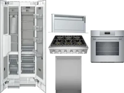 6 Piece Package Includes Refrigerator, Freezer, Cooktop, Wall Oven, Hood And Dishwasher