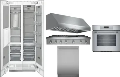 6 Piece Package Includes Refrigerator, Freezer, Cooktop, Wall Oven, Hood And Dishwasher