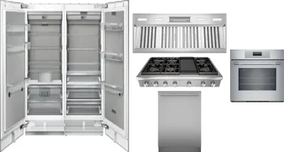 6 Piece Package Includes Refrigerator, Freezer, Cooktop, Wall Oven, Hood And Dishwasher