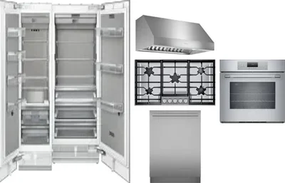 6 Piece Package Includes Refrigerator, Freezer, Cooktop, Wall Oven, Hood And Dishwasher