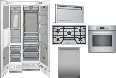 6 Piece Package Includes Refrigerator, Freezer, Cooktop, Wall Oven, Hood And Dishwasher