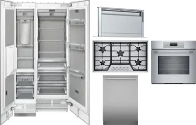 6 Piece Package Includes Refrigerator, Freezer, Cooktop, Wall Oven, Hood And Dishwasher