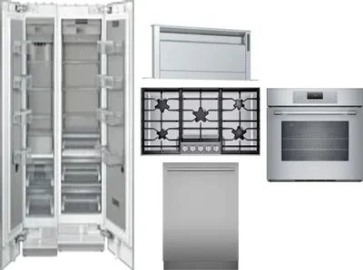 6 Piece Package Includes Refrigerator, Freezer, Cooktop, Wall Oven, Hood And Dishwasher