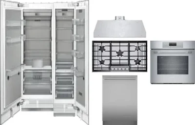 6 Piece Package Includes Refrigerator, Freezer, Cooktop, Wall Oven, Hood And Dishwasher