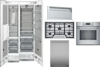 6 Piece Package Includes Refrigerator, Freezer, Cooktop, Wall Oven, Hood And Dishwasher