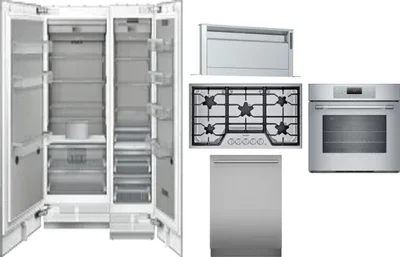 6 Piece Package Includes Refrigerator, Freezer, Cooktop, Wall Oven, Hood And Dishwasher