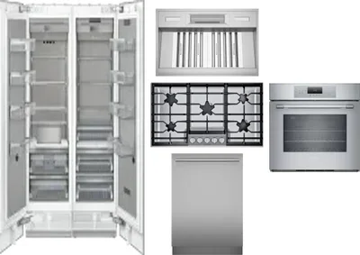 6 Piece Package Includes Refrigerator, Freezer, Cooktop, Wall Oven, Hood And Dishwasher