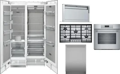 6 Piece Package Includes Refrigerator, Freezer, Cooktop, Wall Oven, Hood And Dishwasher