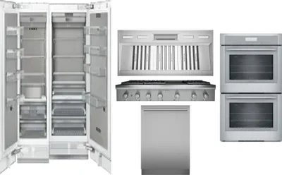 6 Piece Package Includes Refrigerator, Freezer, Cooktop, Wall Oven, Hood And Dishwasher