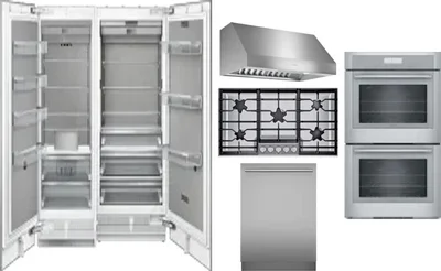 6 Piece Package Includes Refrigerator, Freezer, Cooktop, Wall Oven, Hood And Dishwasher