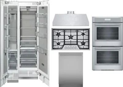 6 Piece Package Includes Refrigerator, Freezer, Cooktop, Wall Oven, Hood And Dishwasher