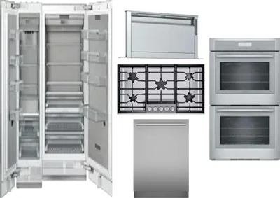 6 Piece Package Includes Refrigerator, Freezer, Cooktop, Wall Oven, Hood And Dishwasher