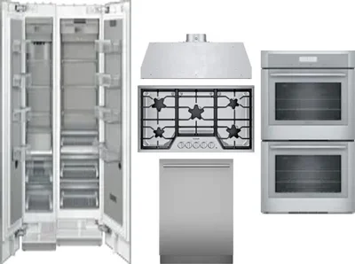6 Piece Package Includes Refrigerator, Freezer, Cooktop, Wall Oven, Hood And Dishwasher