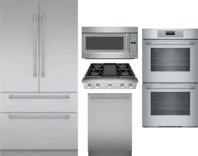 5 Piece Package Includes Refrigerator, Cooktop, Wall Oven, Microwave And Dishwasher