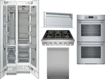 6 Piece Package Includes Refrigerator, Freezer, Cooktop, Wall Oven, Hood And Dishwasher