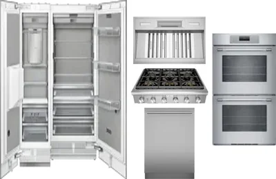 6 Piece Package Includes Refrigerator, Freezer, Cooktop, Wall Oven, Hood And Dishwasher