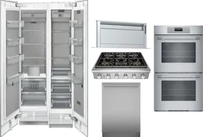 6 Piece Package Includes Refrigerator, Freezer, Cooktop, Wall Oven, Hood And Dishwasher