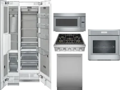 6 Piece Package Includes Refrigerator, Freezer, Cooktop, Wall Oven, Microwave And Dishwasher