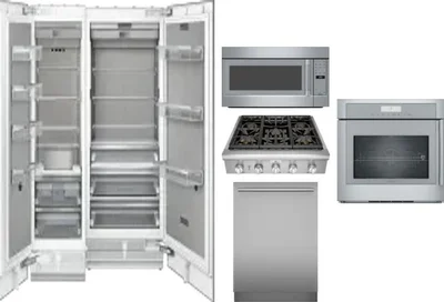 6 Piece Package Includes Refrigerator, Freezer, Cooktop, Wall Oven, Microwave And Dishwasher