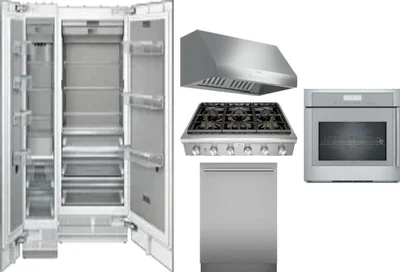 6 Piece Package Includes Refrigerator, Freezer, Cooktop, Wall Oven, Hood And Dishwasher