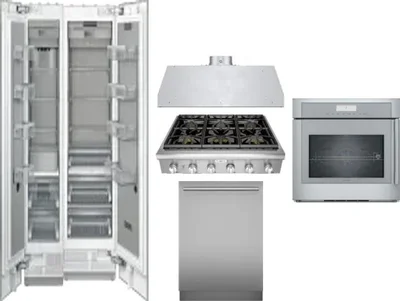 6 Piece Package Includes Refrigerator, Freezer, Cooktop, Wall Oven, Hood And Dishwasher