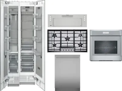 6 Piece Package Includes Refrigerator, Freezer, Cooktop, Wall Oven, Hood And Dishwasher