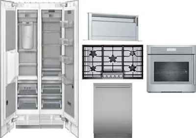 6 Piece Package Includes Refrigerator, Freezer, Cooktop, Wall Oven, Hood And Dishwasher
