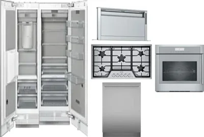 6 Piece Package Includes Refrigerator, Freezer, Cooktop, Wall Oven, Hood And Dishwasher