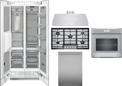 6 Piece Package Includes Refrigerator, Freezer, Cooktop, Wall Oven, Hood And Dishwasher