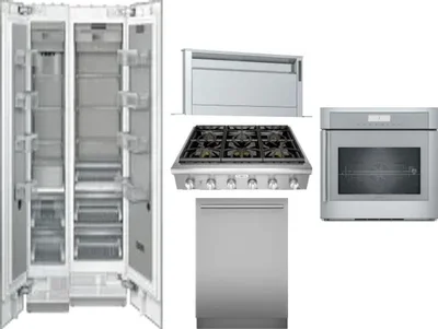 6 Piece Package Includes Refrigerator, Freezer, Cooktop, Wall Oven, Hood And Dishwasher