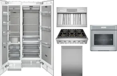 6 Piece Package Includes Refrigerator, Freezer, Cooktop, Wall Oven, Hood And Dishwasher