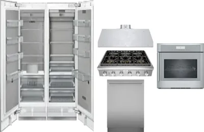 6 Piece Package Includes Refrigerator, Freezer, Cooktop, Wall Oven, Hood And Dishwasher