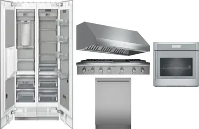 6 Piece Package Includes Refrigerator, Freezer, Cooktop, Wall Oven, Hood And Dishwasher