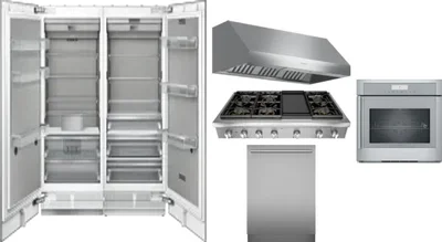 6 Piece Package Includes Refrigerator, Freezer, Cooktop, Wall Oven, Hood And Dishwasher