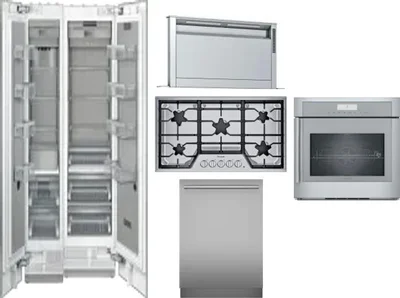 6 Piece Package Includes Refrigerator, Freezer, Cooktop, Wall Oven, Hood And Dishwasher