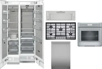 6 Piece Package Includes Refrigerator, Freezer, Cooktop, Wall Oven, Hood And Dishwasher
