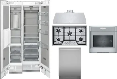 6 Piece Package Includes Refrigerator, Freezer, Cooktop, Wall Oven, Hood And Dishwasher