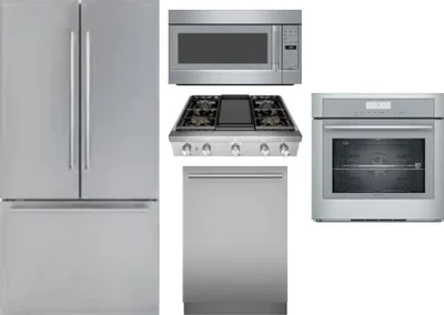 5 Piece Package Includes Refrigerator, Cooktop, Wall Oven, Microwave And Dishwasher