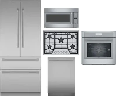 5 Piece Package Includes Refrigerator, Cooktop, Wall Oven, Microwave And Dishwasher