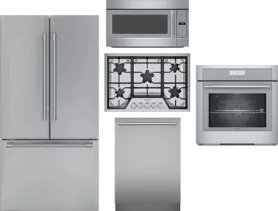 5 Piece Package Includes Refrigerator, Cooktop, Wall Oven, Microwave And Dishwasher