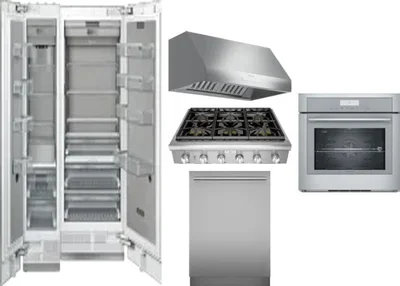 6 Piece Package Includes Refrigerator, Freezer, Cooktop, Wall Oven, Hood And Dishwasher