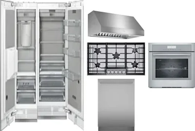6 Piece Package Includes Refrigerator, Freezer, Cooktop, Wall Oven, Hood And Dishwasher