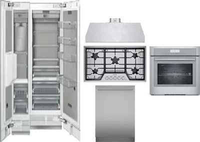 6 Piece Package Includes Refrigerator, Freezer, Cooktop, Wall Oven, Hood And Dishwasher
