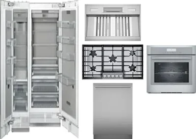 6 Piece Package Includes Refrigerator, Freezer, Cooktop, Wall Oven, Hood And Dishwasher