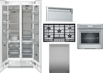 6 Piece Package Includes Refrigerator, Freezer, Cooktop, Wall Oven, Hood And Dishwasher