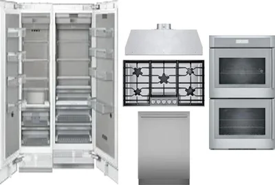 6 Piece Package Includes Refrigerator, Freezer, Cooktop, Wall Oven, Hood And Dishwasher