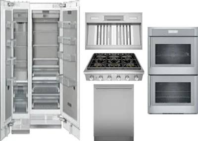 6 Piece Package Includes Refrigerator, Freezer, Cooktop, Wall Oven, Hood And Dishwasher