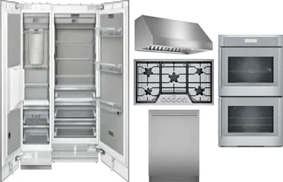 6 Piece Package Includes Refrigerator, Freezer, Cooktop, Wall Oven, Hood And Dishwasher