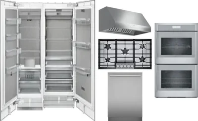 6 Piece Package Includes Refrigerator, Freezer, Cooktop, Wall Oven, Hood And Dishwasher